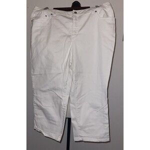 Croft & Barrow Stretch Capri Jeans White Denim 5-Pocket Womens Size 18